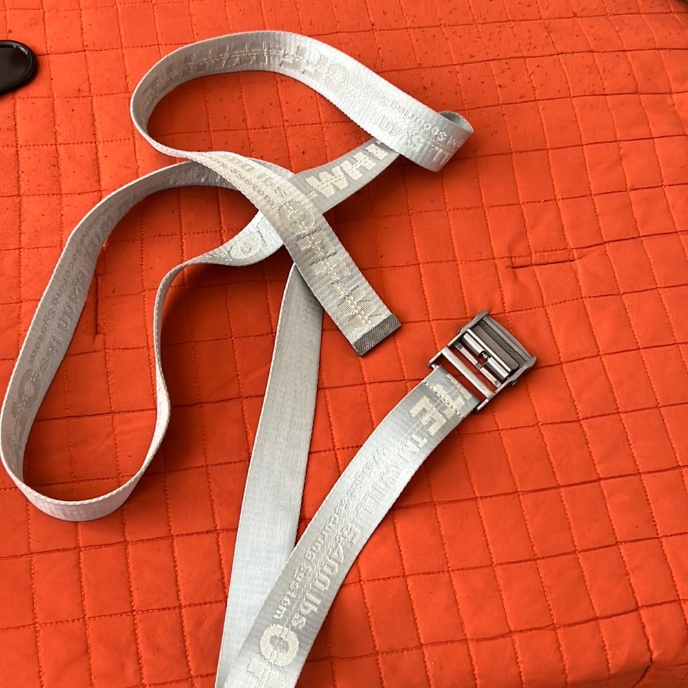 Off white icy blue belt